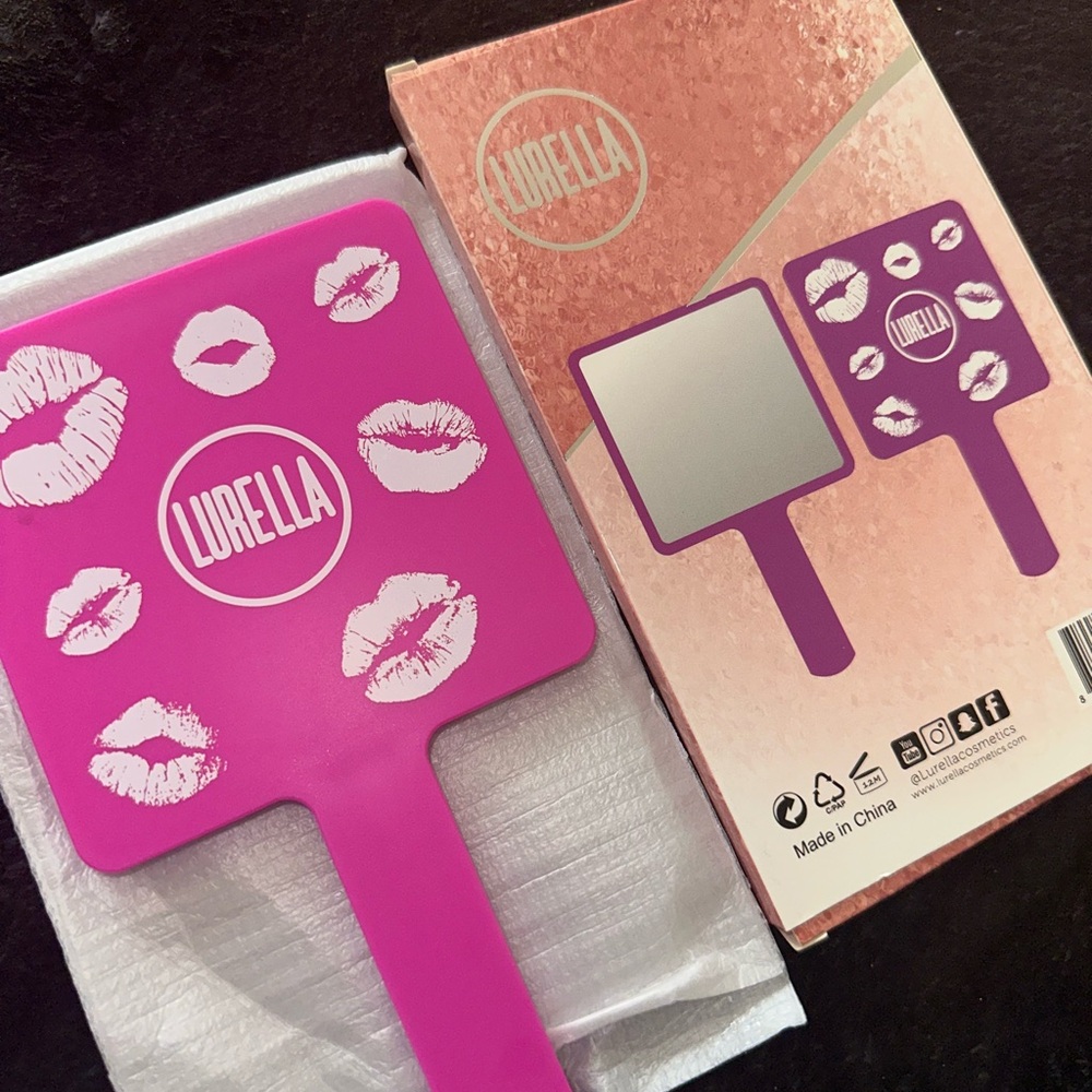 LURELLA HANDHELD MIRRORS (hot pink, light pink)